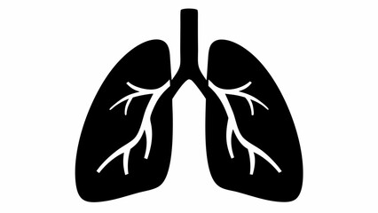 Black and white icon of lungs