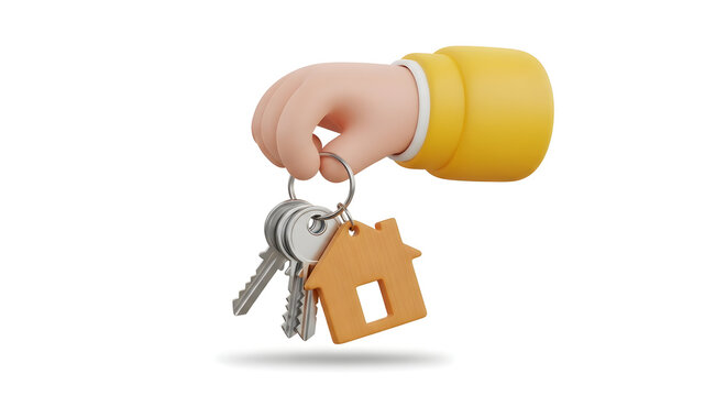 Hand holding house keys, symbolizing homeownership and new beginnings.