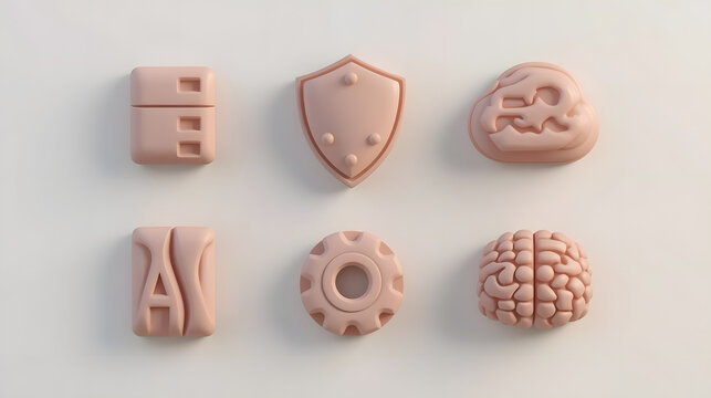 Vector icon set of brown wooden number one symbol on white background or wooden texture wall illustration design - Powered by Adobe