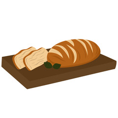 Flat Bread Illustration — Traditional Moroccan Bakery Vector