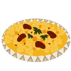Couscous Illustration — Traditional Moroccan Dish Vector