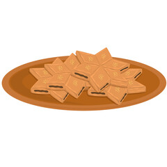 Makrout Illustration — Traditional Maghrebi Date Pastry Vector