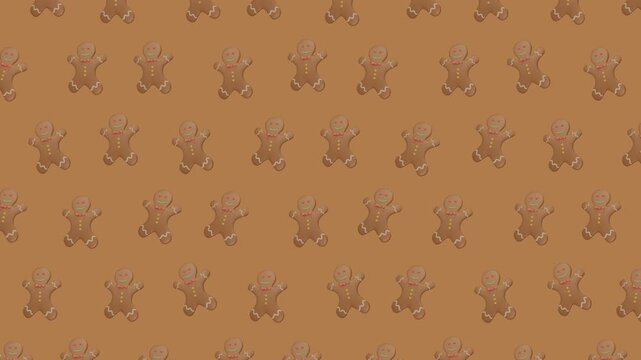 Happy Gingerbread Man Pattern Animation Loop