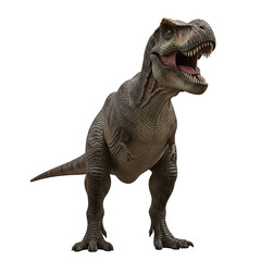 Tyrannosaurus rex roaring isolated on white background