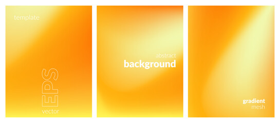 Abstract liquid background set. Gradient mesh. Effect bright color blend. Blurred fluid colorful mix. Modern design template for web covers, ad banners, posters, brochures, flyers. Vector image EPS