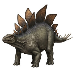 Fototapeta premium Stegosaurus dinosaur with plates isolated on white background