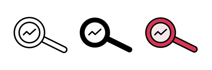 Prediction icon set stroke, filled and colored concept for web design.