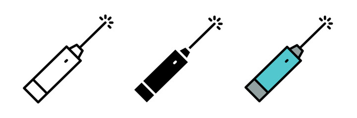 Pointer laser icon vector illustration logo design stroke, filled and colored concept for web design.