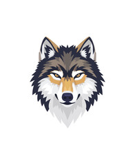 Wolf head graphic illustration on black background