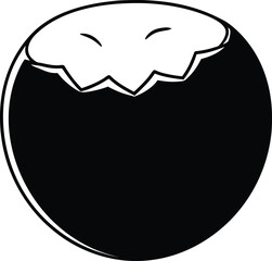  brown coconut cracked open showing white flesh on.eps