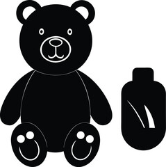   brown teddy bear sitting upright soft shadow on .eps © Bijoy