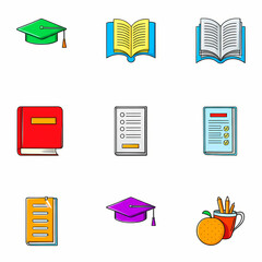 2D Icon Sets of Educations Category Solid White Transparent Background HD