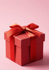 Fototapeta premium Vibrant gift box with a bow, perfect for celebrations, holidays, and special occasions. Symbolizes surprise and joy ,giftbox ,celebration ,gift box