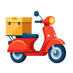 Delivery Motorcycle Icon Isolated on White Background