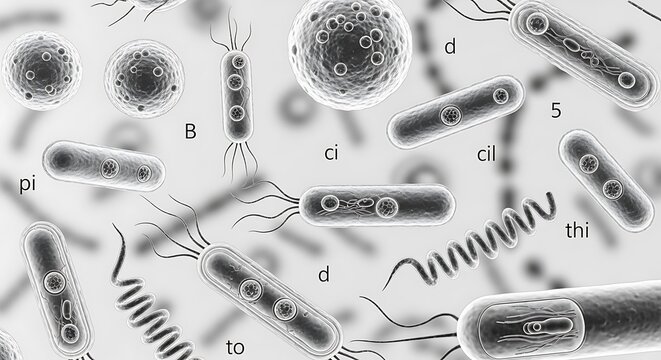 Diverse Bacterial Morphology - A Microscopic Exploration of Cellular Forms.
