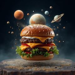 Space burger delicious food