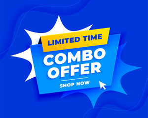 limited time combo deal offer blue backdrop design