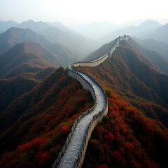Great wall of china aerial view