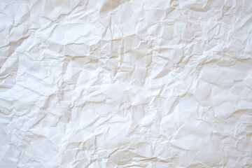 White Crumpled Paper Texture Background for Design and Art Projects