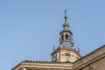 Historic Church Bell Tower with Clock and Baroque Dome, Vitoria-Gasteiz, Spain