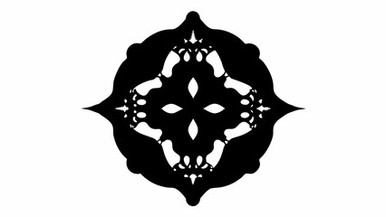 Bold abstract black symmetrical design element perfect for professional modern graphic design projects and artistic layouts