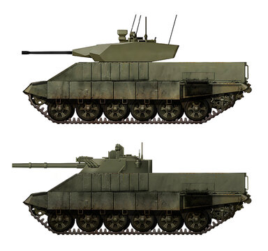Collection of HIFV concepts based on the T-72 (top: BMPT-72, bottom: BMPT-72M). Individual images, in full size, can be found in the portfolio or by name in the site search