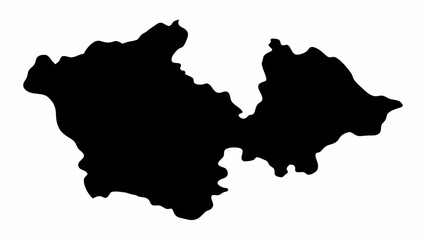 Obraz premium Detailed silhouette map of Brac Island Croatia perfect for travel guides and tourism marketing material