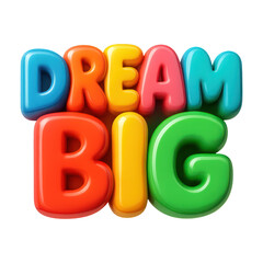 PNG Colorful motivational 3D typography