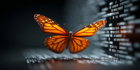 Obraz premium Startup ecosystem growth analyzing the butterfly effect in business and technology environments