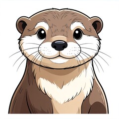 Cute otter cartoon face