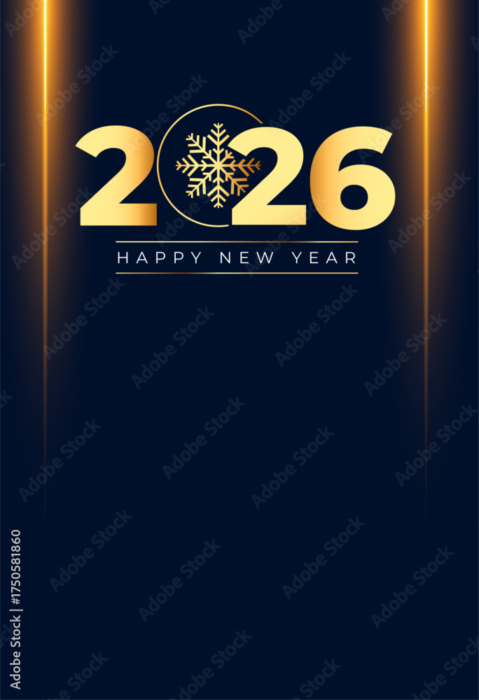Canvas Prints 2026 happy new year invitation card with light effect