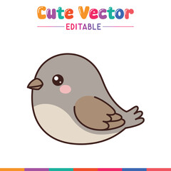 Cute little bird cartoon animal character