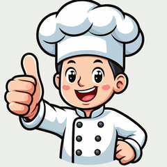 Illustration of a chef smiling while giving a thumbs up