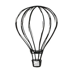 Obraz premium PNG Sketchy hot air balloon illustration.