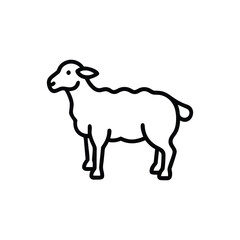 Black outline of a sheep side profile standing Simple clean