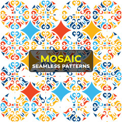Colorful Seamless Pattern Collection with Creative 90s Retro Background Design