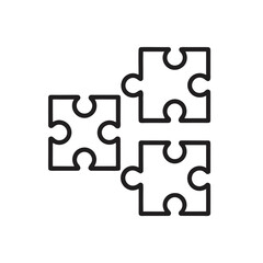 Four interlocking puzzle pieces shown in a simple line art style