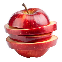 Apple slices isolated on transparent background