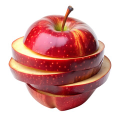 Apple slices isolated on transparent background