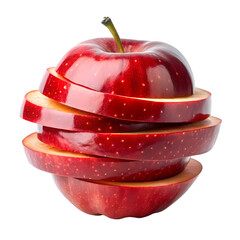 Apple slices isolated on transparent background
