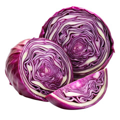 Purple cabbage isolated on transparent background