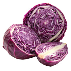 Purple cabbage isolated on transparent background