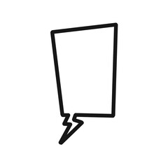 Black lightning-shaped speech bubble for comic and impact design / コミックやインパクト表現に使える黒線の稲妻型吹き出し素材