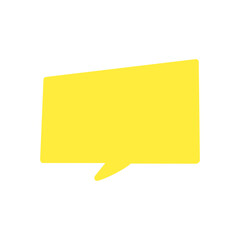 Bright yellow rectangular speech bubble for cheerful message design / 明るく cheerful な印象の黄色い四角吹き出し素材