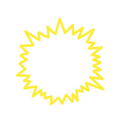 Yellow spiky speech bubble outline for comic and pop design / コミックやポップデザインに使える黄色いギザギザ吹き出し線画