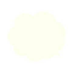 【Speech Bubble Icons】Soft pale yellow speech bubble for gentle and warm design / 優しく柔らかい印象の淡い黄色もくもく吹き出し素材