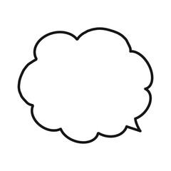 Black cloud-shaped speech bubble for pop and message design / ポップで使いやすい黒線の雲型吹き出し素材