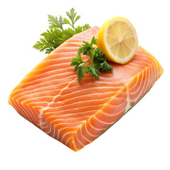 Salmon piece isolated on transparent background