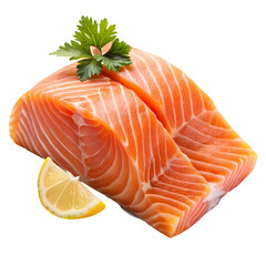 Salmon piece isolated on transparent background