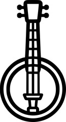 Naklejka premium banjo jazz instrument musical festival celebration sign, symbol, vector, art